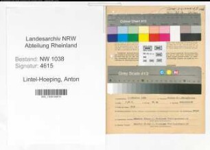 Entnazifizierung Anton Lintel-Hoeping , geb. 16.10.1885 (Beamter)