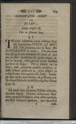 Observatio XXXV. Ad Ps. LXV. 1.