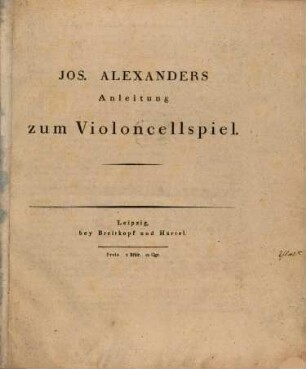 Anleitung zum Violoncellspiel