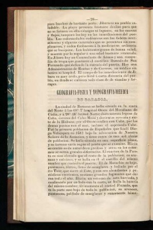 Geografía física y topografía-médica de Baracoa.