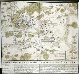 WHK 4 Französisch-Holländischer Krieg von 1672-1678: Plan der Schlacht bei Seneffe, 11. August 1674