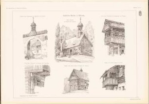 Ländliche Bauten in Böhmen: Perspektivische Ansichten (aus: Das Bauernhaus in Österreich-Ungarn, hrsg.v. Ingenieur- und Architektenverein, 1906)