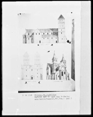 Hirsau, Katholische Pfarrkirche Sankt Aurelius, Aufriss der West- und der Nordseite