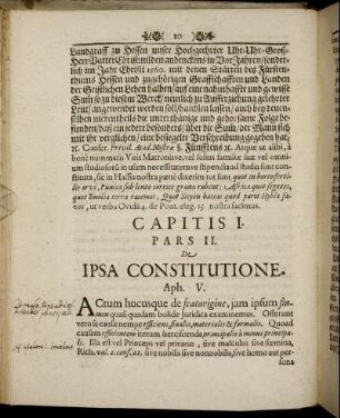 Capitis I. Pars II. De Ipsa Constitutione.