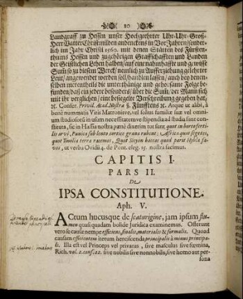 Capitis I. Pars II. De Ipsa Constitutione.