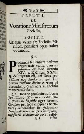 Caput I. De Vocatione Ministrorum Ecclesiæ