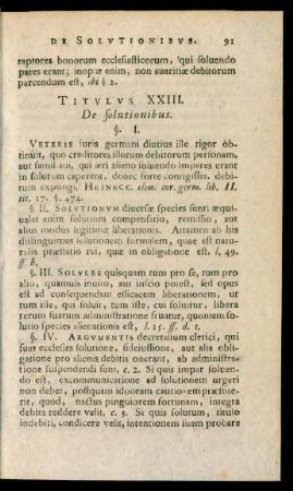Titulus XXIII. De solutionibus.