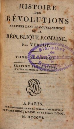 Histoire des revolutions arrivées dans le Gouvernement de la Republique Romaine, 4