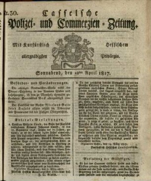 Nr. 30, Sonnabend, den 12ten April 1817