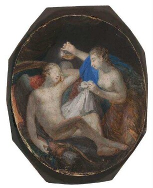 Psyche, den schlafenden Amor betrachtend