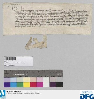 Erzbischof Theoderich von Köln erteilt der Minoritenkirche zu Nürnberg einen Ablassbrief. - Siegler: der Aussteller.