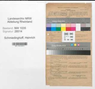 Entnazifizierung Heinrich Schmiedinghoff , geb. 08.09.1900 (Bergmann)