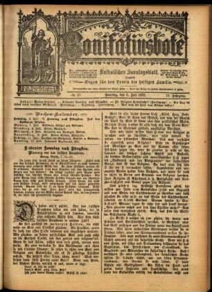 Erste Ausgabe vom Sonntag, den 06. Juli 1902.