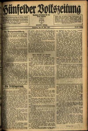 Ausgabe vom Samstag, den 23. Juli 1921.