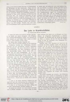 Der Lohn in Krankheitsfällen