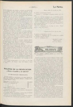 Boletín de la revolución : ¿Honor al pueblo y al ejército?