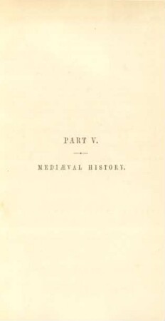 Part V. Mediaeval history