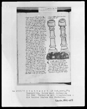Jean de Mandeville, Reise nach Jerusalem — Die Säulen des Herkules, Folio 84verso
