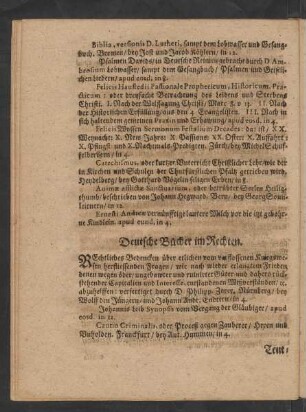 Deutsche Bücher im Rechten.