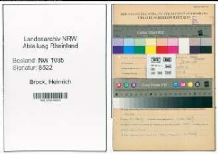 Entnazifizierung Heinrich Brock , geb. 17.03.1912 (Steiger)