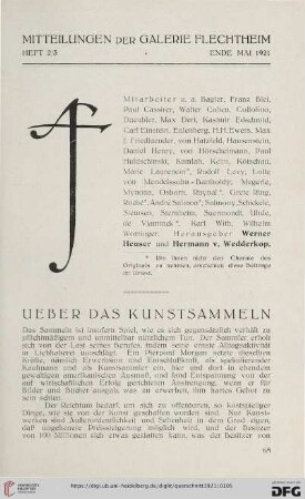 1: Über das Kunstsammeln
