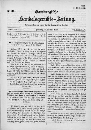No. 31. 31. Oktober 1868
