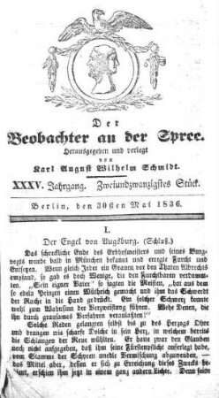 22. Stueck, 30. Mai 1836
