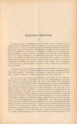 Allgemeine Uebersicht.