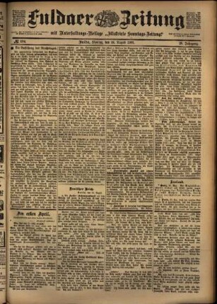 Ausgabe vom Montag, den 26. August 1901.
