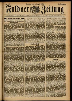 Erste Ausgabe vom Sonntag, den 06. August 1893.