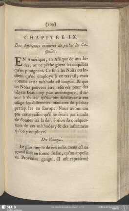 Chapitre IX. Des différentes manieres de pêcher les Coquilles