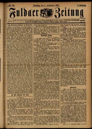 Ausgabe vom Dienstag, den 01. September 1891.