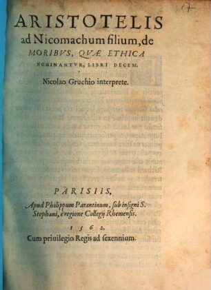 Ad Nicomachum filium de moribus, qui Ethica nominantur, libri decem
