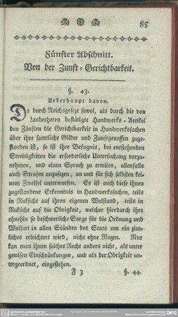 Fünfter Abschnitt. Von der Zunft-Gerichtbarkeit
