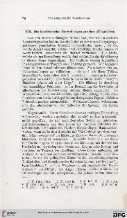 VIII: Die idealisirenden Darstellungen aus dem Alltagsleben