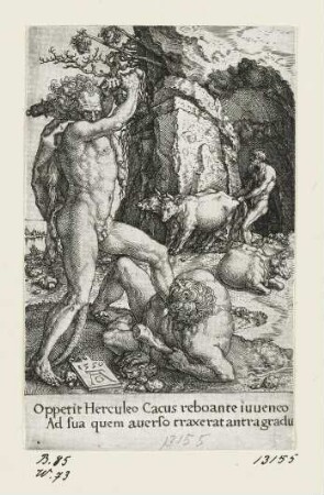 Herkules tötet Cacus, Blatt 3 der Folge "Arbeiten des Herkules"