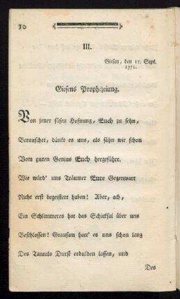 III. Giesens Prophezeiung