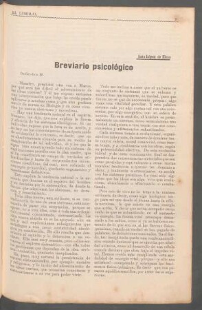 Breviario psicológico : Dedicado a M.