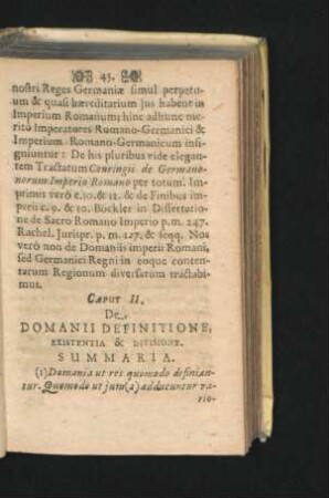 Caput II. De Domanii Definitione, Existentia & Divisione.
