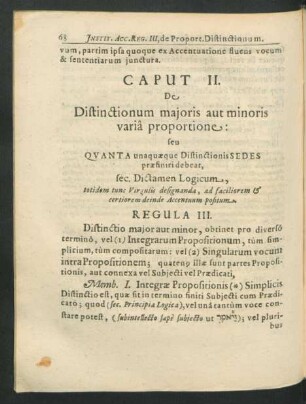 Caput II. De Distinctionum maioris aut minoris varia proportione ...