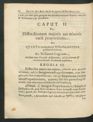 Caput II. De Distinctionum maioris aut minoris varia proportione ...
