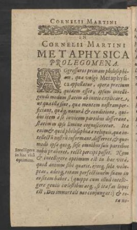 Cornelii Martini Metaphysica