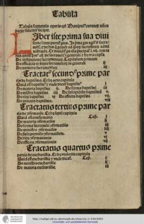 Tabula sequentis operis quod Manipulus curatorum nuncupatur feliciter incipit
