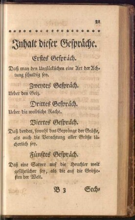 Inhalt dieser Gespräche