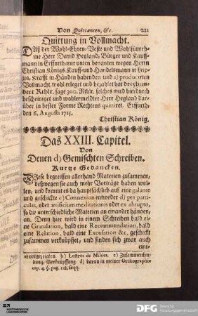 Das XXIII. Capitel. Von Denen d) Gemischten Schreiben.
