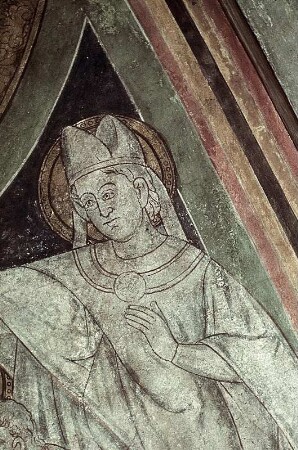 Christus in der Mandorla, umgeben von Aposteln, den Evangelisten und dem heiligen Clemens