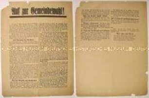 Zweiteiliger programmatischer Wahlaufruf der Sozialdemokraten zur Gemeindewahl