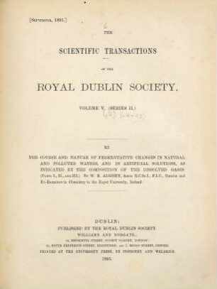 The scientific transactions of the Royal Dublin Society. 5,[2] = Pt. 11/13. 1895/96. - S. 539 - 822