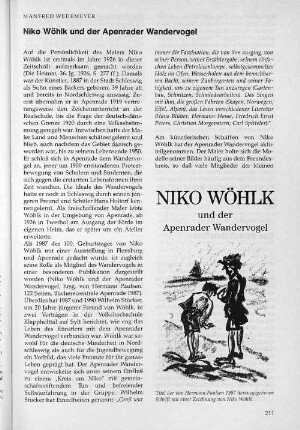 Niko Wöhlk und der Apenrader Wandervogel