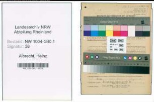 Entnazifizierung Heinz Albrecht , geb. 20.05.1905 (Staatsanwalt)